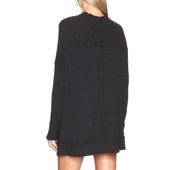 We The Free by Free People Casey Mock Neck Ribbed Tunic in Black size Small - Picture 14 of 14
